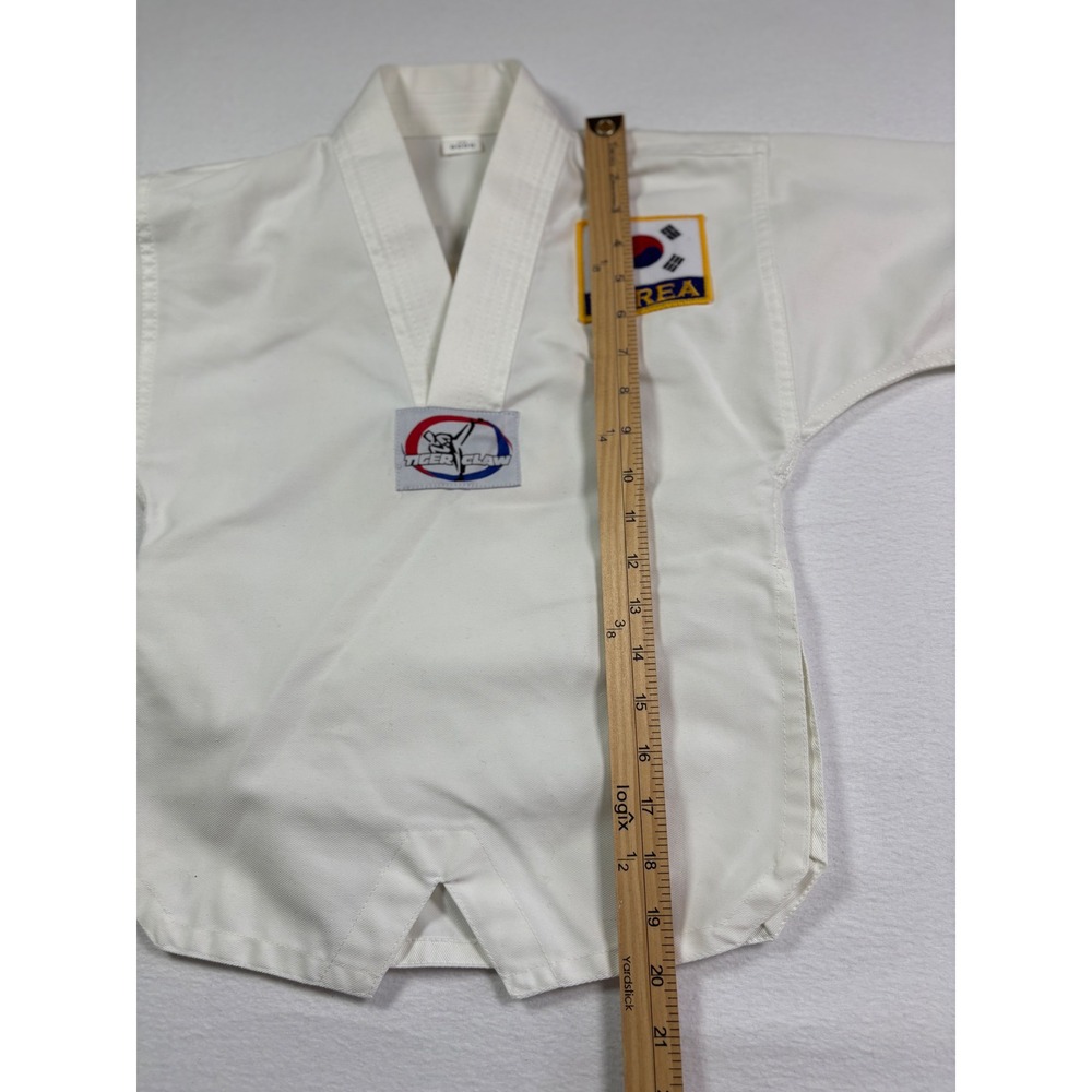 Tiger Claw Kids White Taekwondo Martial Arts Dobok Top Korea USA Patch Size 0000 - Picture 4 of 7